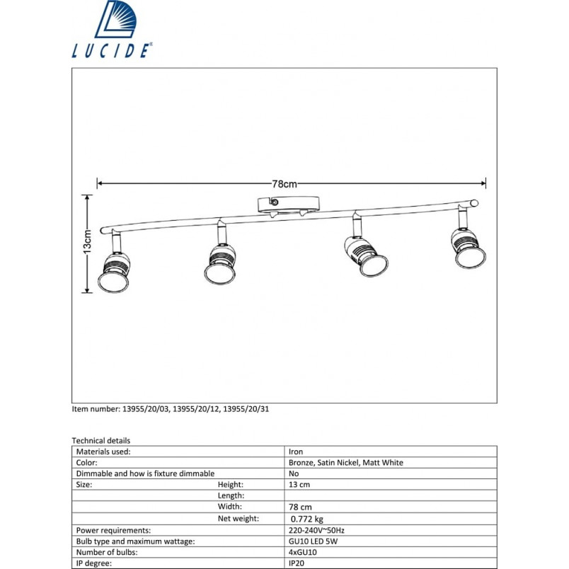 Reflektor sufitowy Caro Focus IV LED - Lucide | Nowoczesne oświetlenie