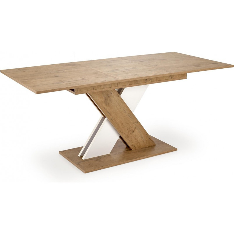 Stół rozkładany na jednej nodze Xarelto 130-175x85cm dąb lancelot / biały Halmar