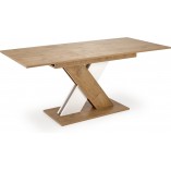 Stół rozkładany na jednej nodze Xarelto 130-175x85cm dąb lancelot / biały Halmar