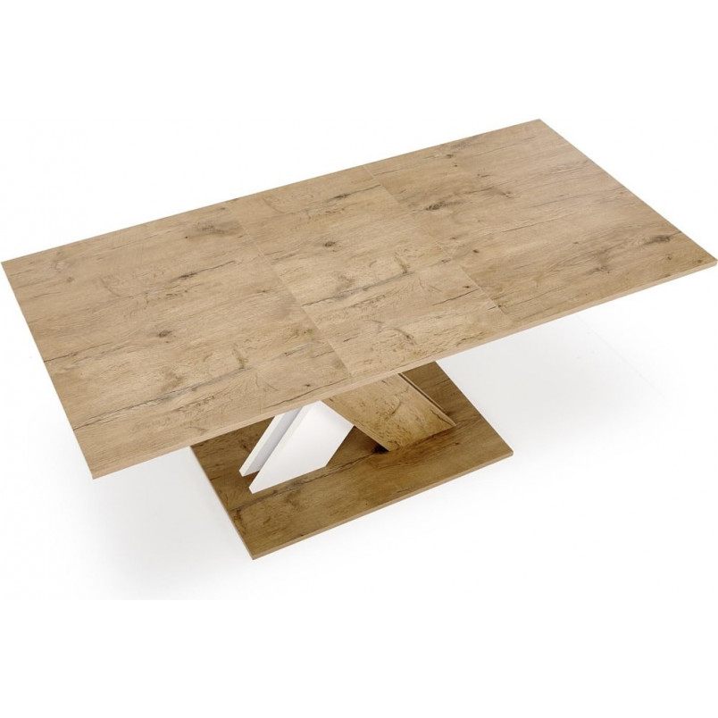 Stół rozkładany na jednej nodze Xarelto 130-175x85cm dąb lancelot / biały Halmar