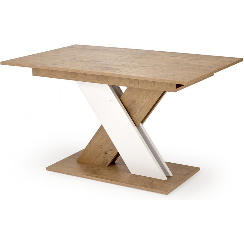 Stół rozkładany na jednej nodze Xarelto 130-175x85cm dąb lancelot / biały Halmar