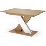 Stół rozkładany na jednej nodze Xarelto 130-175x85cm dąb lancelot / biały Halmar