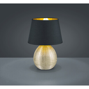 [OUTLET] Lampa stołowa glamour z abażurem Luxor czarny / złoty Reality