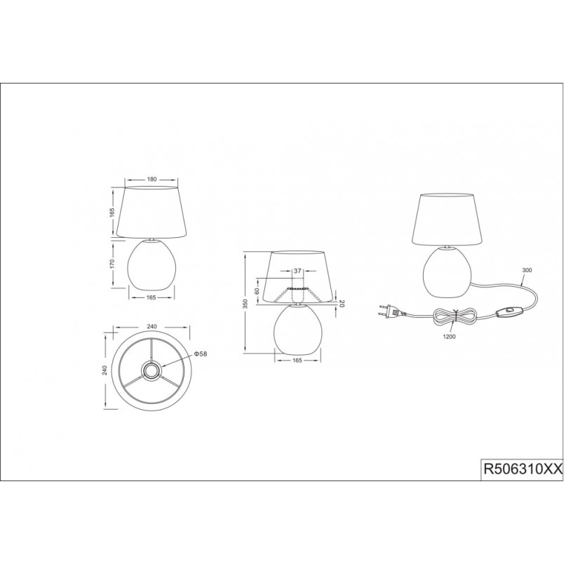 [OUTLET] Lampa stołowa glamour z abażurem Luxor czarny / złoty Reality