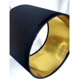 [OUTLET] Lampa stołowa glamour z abażurem Luxor czarny / złoty Reality