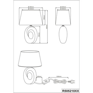 Lampa stołowa glamour Taba 38 | Czarny/Złoty - OUTLET