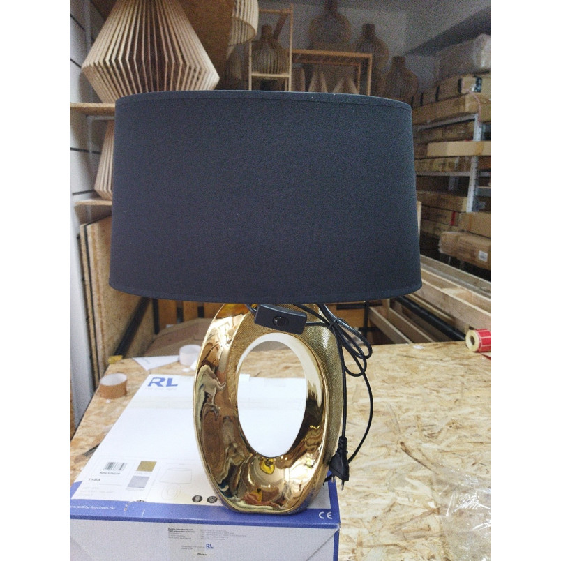 Lampa stołowa glamour Taba 38 | Czarny/Złoty - OUTLET