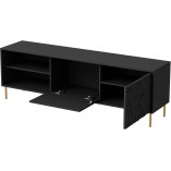 Szafka RTV Bullet 180x41cm Czarny/Złoty Halmar - Kup Teraz!