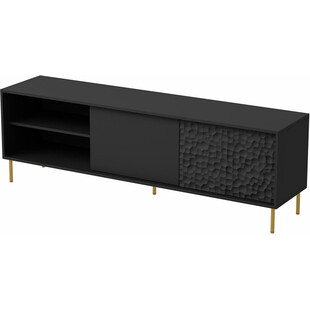 Szafka rtv na nóżkach Bullet 180x41cm czarny / złoty Halmar