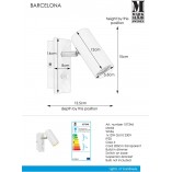 Kinkiet Barcelona biały [OUTLET] - Ściemniacz, wtyczka
