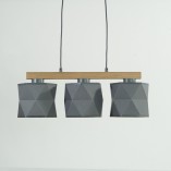 [OUTLET] Lampa wisząca z drewnem Fano III 58cm Grafitowa