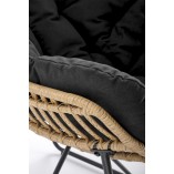 Fotel boho Whisper czarny Halmar | Komfortowy fotel wypoczynkowy