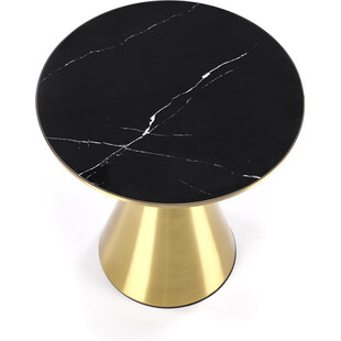 Stolik boczny glamour Tribeca 50cm czarny marmur / złoty Halmar