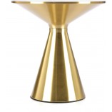 Stolik boczny glamour Tribeca 50cm biały marmur / złoty Halmar