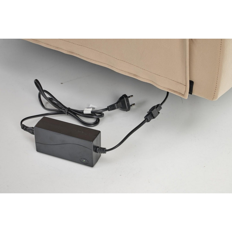 Fotel rozkładany elektryczny Halmar Semir Velvet beżowy | Komfort i USB