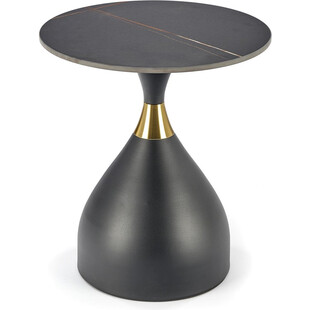 Stolik boczny Scalita Halmar: Elegancki design, czarny marmur