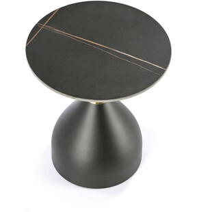 Stolik boczny Scalita Halmar: Elegancki design, czarny marmur