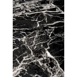 Stół szklany glamour Raymond 100cm czarny marmur / złoty Halmar