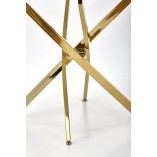 Stół szklany glamour Raymond 100cm czarny marmur / złoty Halmar