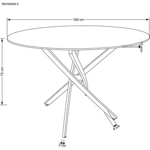 Stół szklany glamour Raymond 100cm czarny marmur / złoty Halmar
