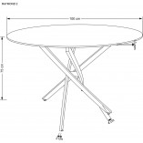 Stół szklany glamour Raymond 100cm czarny marmur / złoty Halmar