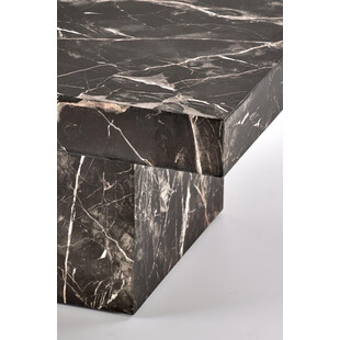 Stolik kwadratowy Monolit 80x80cm czarny marmur Halmar
