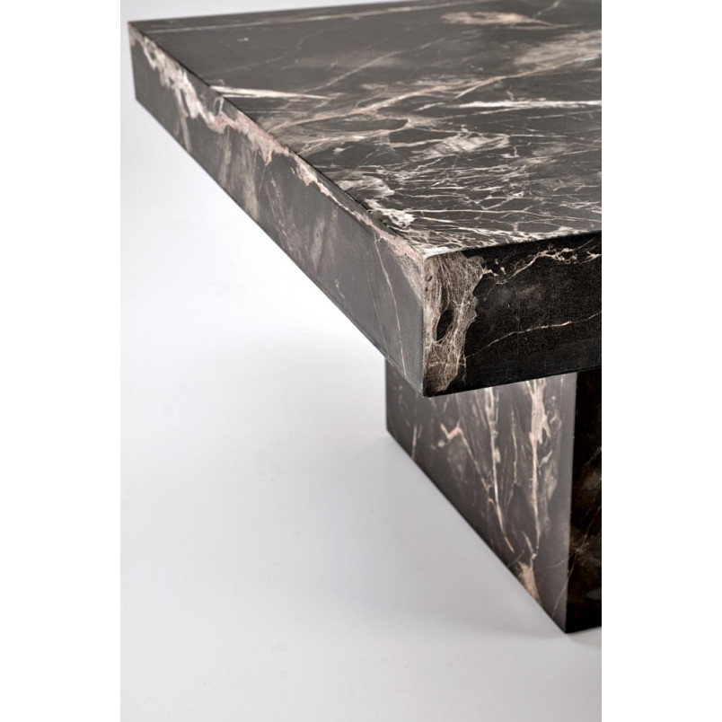 Stolik kwadratowy Monolit 80x80cm czarny marmur Halmar