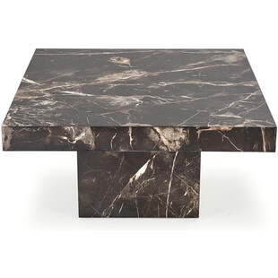 Stolik kwadratowy Monolit 80x80cm czarny marmur Halmar