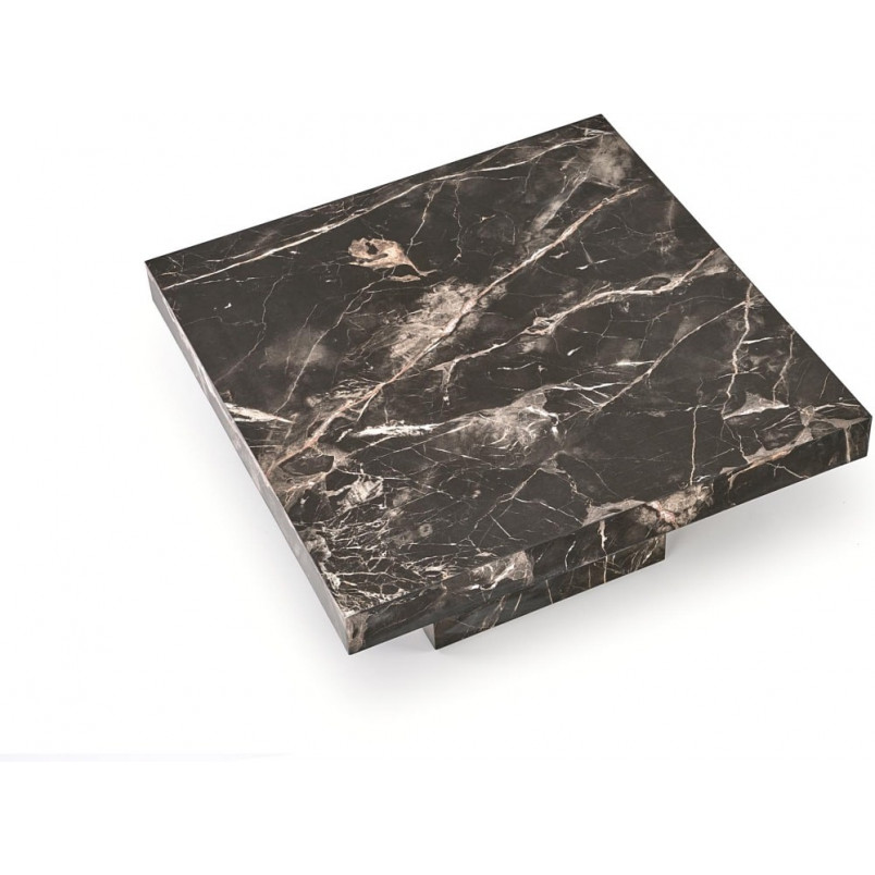 Stolik kwadratowy Monolit 80x80cm czarny marmur Halmar