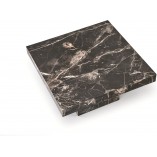 Stolik kwadratowy Monolit 80x80cm czarny marmur Halmar