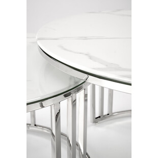 Stoliki glamour Halmar Mercury | Biały marmur, srebrny - Kup online