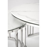 Stoliki glamour Halmar Mercury | Biały marmur, srebrny - Kup online