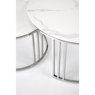 Stoliki glamour Halmar Mercury | Biały marmur, srebrny - Kup online