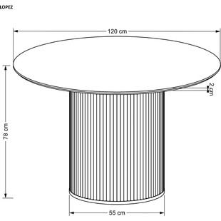 Stół okrągły Lopez Halmar | Dąb naturalny, 120cm