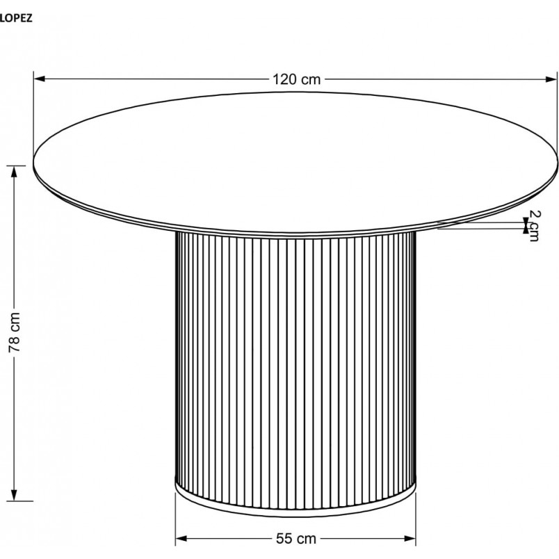 Stół okrągły Lopez Halmar | Dąb naturalny, 120cm