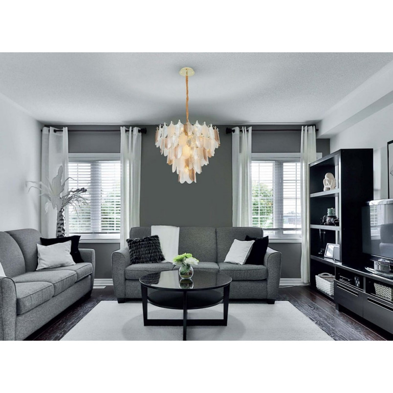 Lampa wisząca Arwena 80cm złota - MaxLight | Glamour