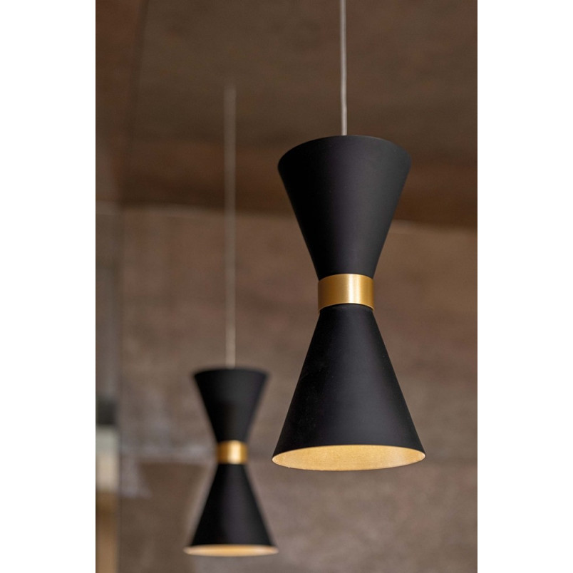 Lampa wisząca Cornet LED | Czarno-złota | MaxLight