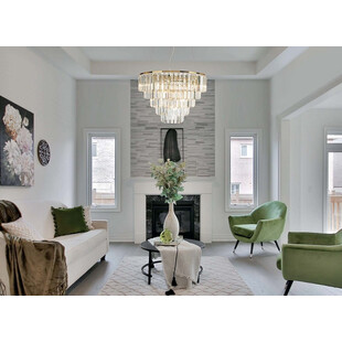 Lampa wisząca kryształowa glamour Monaco 60cm złota MaxLight
