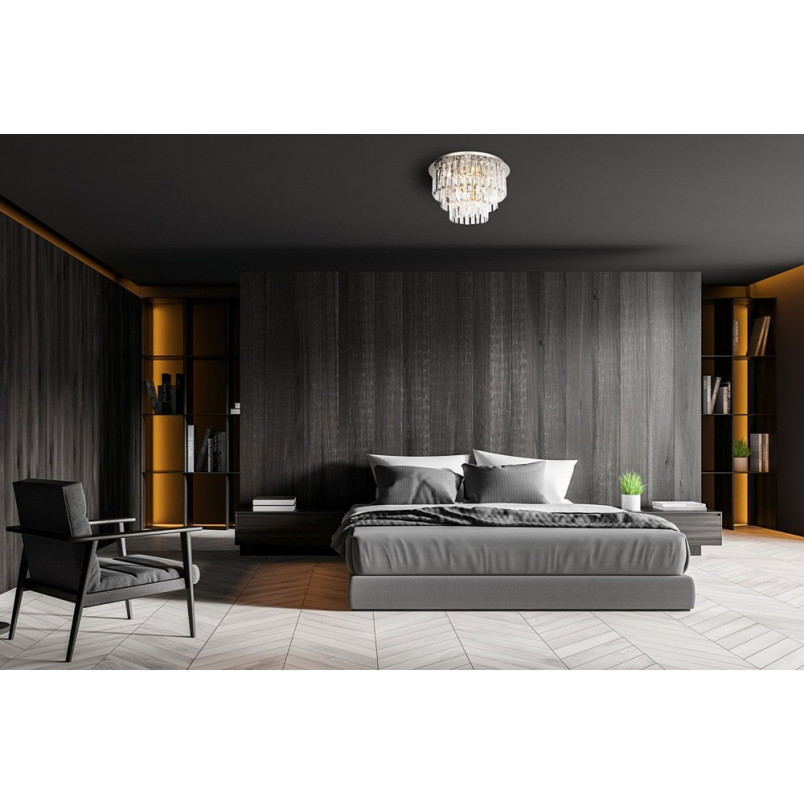 Plafon kryształowy glamour Monaco 80cm chromowany MaxLight