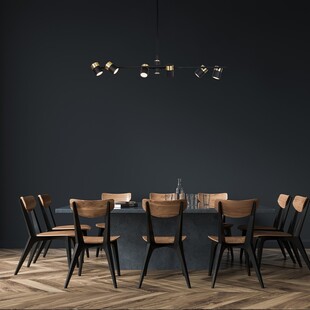 Lampa sufitowa regulowana Puma VI 95cm czarno-złota MaxLight