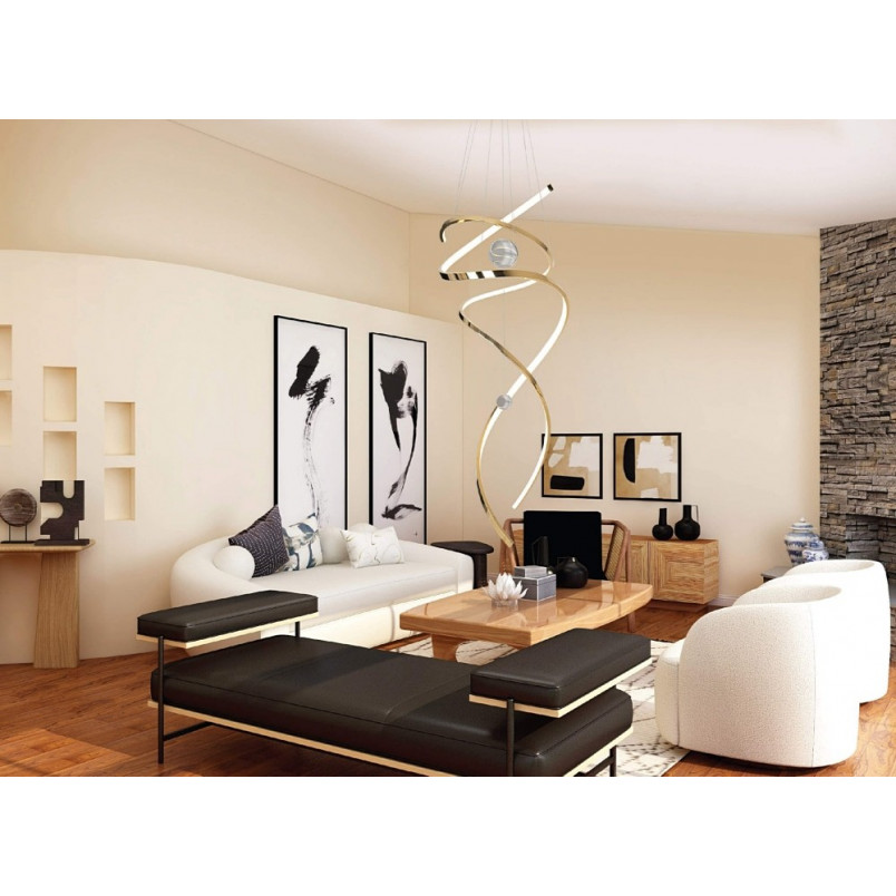 Lampa Wisząca Glamour Ritz LED Złota | MaxLight