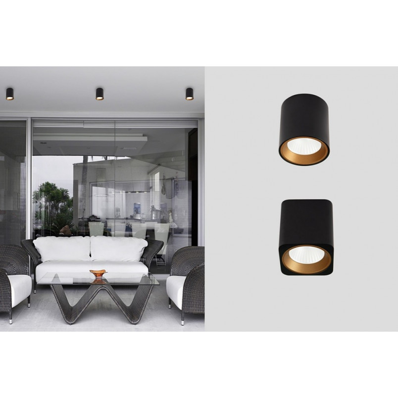 Lampa spot Tub Square LED 6cm czarna MaxLight - Oświetlenie