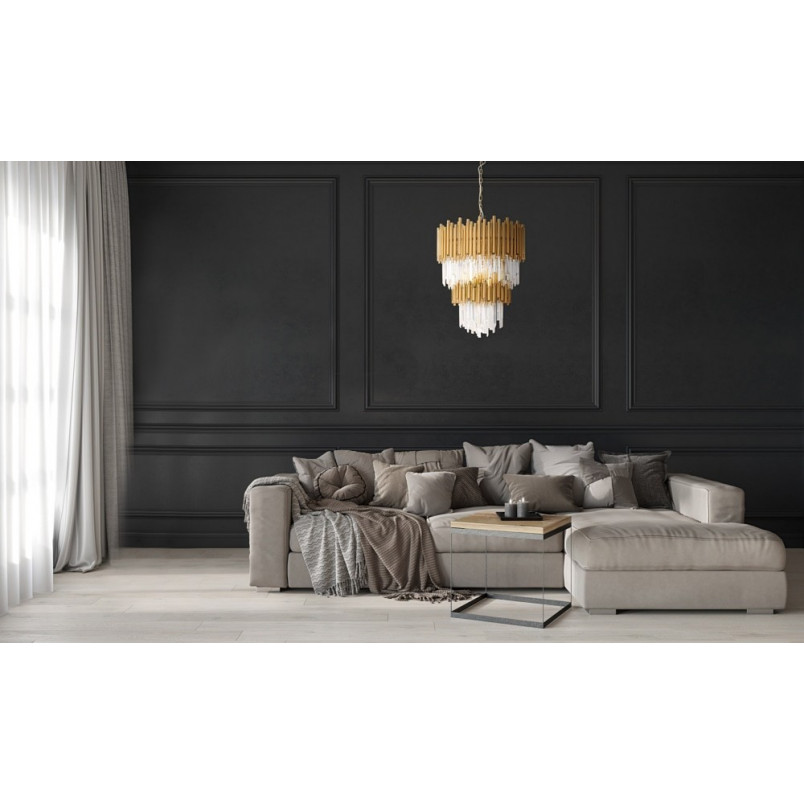 Żyrandol Kryształowy Vogue II Złoty 60cm - MaxLight | Luksus i Elegancja