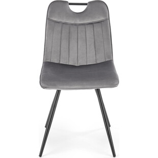 Krzesło welurowe szare na czarnych nogach K521 | Krzesła Halmar