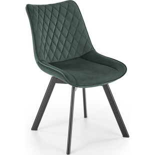 Krzesło welurowe z pikowanym oparciem K520 zielone Halmar