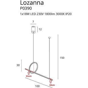 Lampa Wisząca Lozanna LED Złota | MaxLight - Elegancki Design