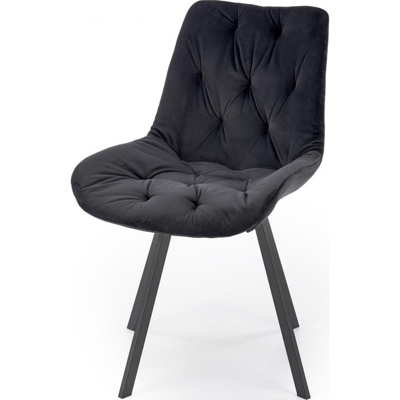 Krzesło welurowe pikowane K519 czarne Halmar - Komfort i styl