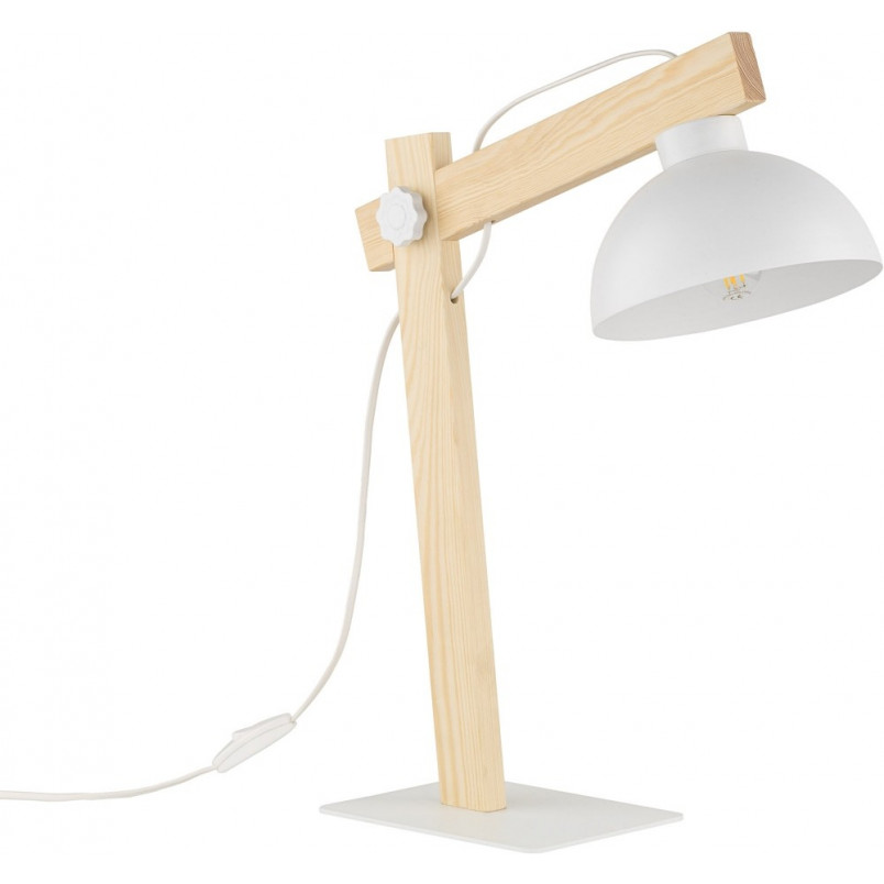 Lampa biurkowa skandynawska Oslo biały / drewno TK Lighting