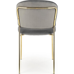 Krzesło welurowe ze złotymi nogami K499 szare