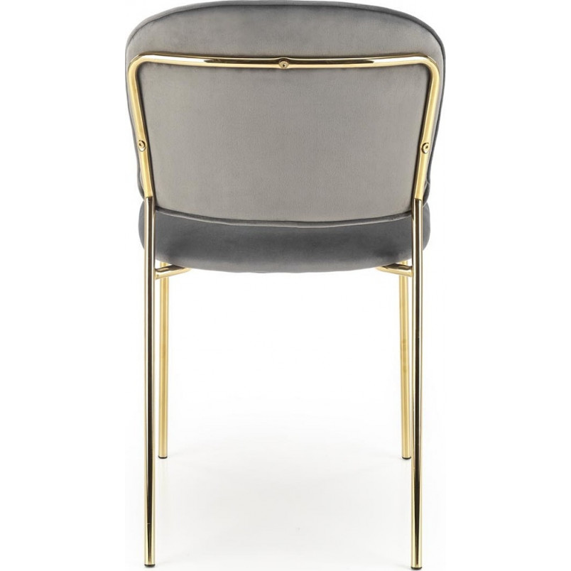 Krzesło welurowe ze złotymi nogami K499 szare